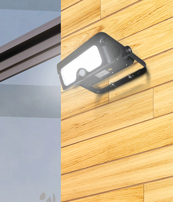 로직 센서 투광등, 외부벽등 태양광 충전식 [5W]